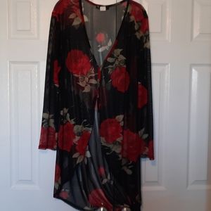 Rainbow Sheer Rose Duster 2X